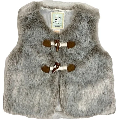 Gymboree Girl Faux Fur Vest in Grey Fall, Winter NWT, Small 5-6 - Image 1 of 4