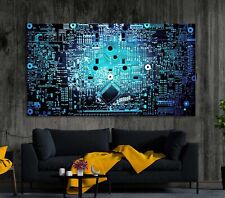 Motherboard canvas or paper art print Computer science electronic Hi Tech decor 