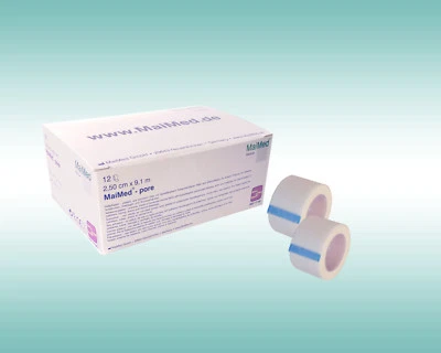 MaiMed pore 12er Pack Rollenpflaster 2,5 cm x 9,1 m Fixierpflaster weiß