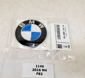 ✅ Genuine BMW E82 E90 F22 F30 F83 M4 Front Round Emblem For Bumper Hood 82mm NEW - Picture 1 of 6