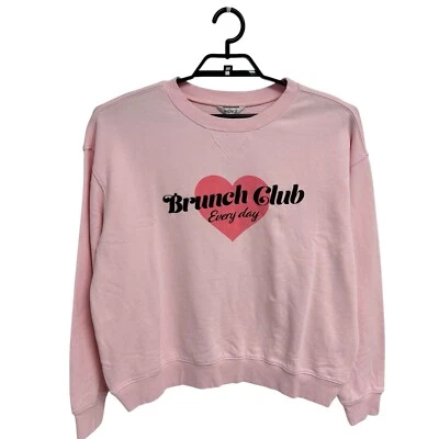 WildFox Mujer Gráfico Jersey Sudadera Rosa Manga Larga Talla L Foto 1 de 4