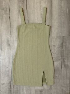 Motel Rocks Mini Bodycon Green Dress w/ Thigh split Womens NWOT