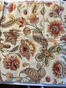 Mill Creek Floral EGGSHELL Drapery Curtain Valance Pillow Sewing Fabric 2.44 YDS - Picture 1 of 4