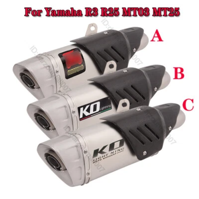 Silenciador de escape de motocicleta modificado tubo medio para Yamaha YZF R3 R25 MT-03 Foto 1 de 4