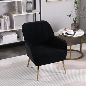 Mid Century Modern Accent Chair Comfy Reading Armchair Upholstered Lounge Chairs - Picture 1 of 15