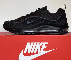 Nike Air Max 98 Hombres Zapatos Entrenadores Tenis Reino Unido 5.5 EUR 38.5 US 6 Negro Nuevo - Imagen 1 de 12
