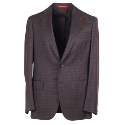Isaia Regular-Fit Chocolate Brown Check Super 140s Wool Suit 40R (Eu 50) NWT - Image 1 of 4