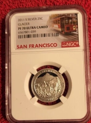 2011 s silver Glacier National Park quarter NGC PF 70 Ultra Cameo * - Image 1 of 2