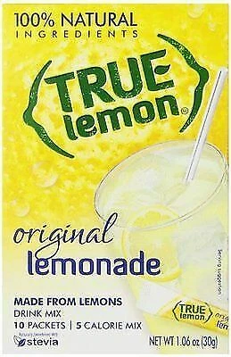 4 Boxes True Lemon 100 Natural Lemonade Drink Mix 40 Packets Exp 6/17