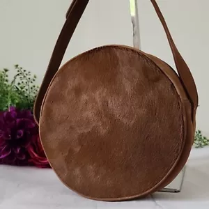 Donna Karan Vintage braune Leder Umhängetasche Made in Korea - Bild 1 von 9