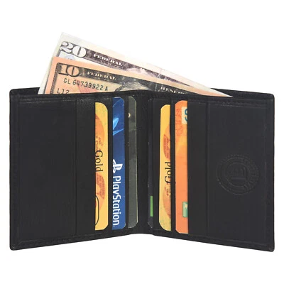 Genuine Leather Minimalist Bifold Wallets For Men RFID Blocking Slim Mens Wallet - Image 1 of 4