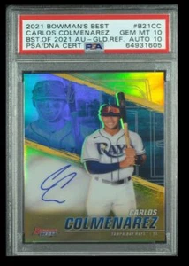 2021 Bowman's Best of 2021 Auto Gold Carlos Colmenarez 22/50 PSA 10 Pop 2 - Picture 1 of 2
