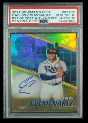 2021 Bowman's Best of 2021 Auto Gold Carlos Colmenarez 22/50 PSA 10 Pop 2 - Image 1 of 2
