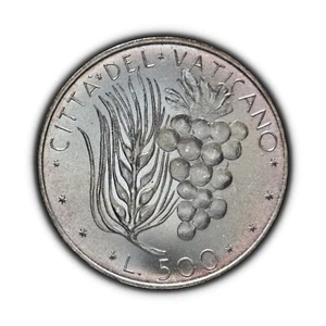 VATICAN CITY. 1971, 500 Lire, Silver - Paul VI, Eucharist, Communion Grapes 🌈 4 - Picture 1 of 3