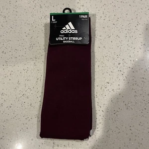 adidas, Maroon, Utility Baseball/Softball 7" Stirrup Socks Size Large - Picture 1 of 3