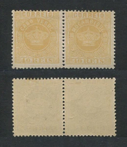 Portugal Cape Verde Cabo Verde CROWN ERROR, PAIR WITH MOZAMBIQUE, 12 1/2 MH FVF - Picture 1 of 1
