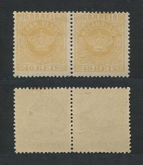 Portugal Cape Verde Cabo Verde CROWN ERROR, PAIR WITH MOZAMBIQUE, 12 1/2 MH FVF - Image 1 of 1