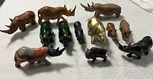 Vintage Konvolut 11 Nashorn Figuren und 1 Bison Figur �� - Bild 1 von 24