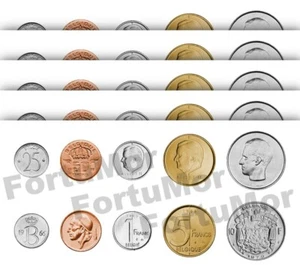 Belgien 5 x 5 STÜCK UNC KURSMÜNZENSATZ, 25 50 Centimes 1 5 10 Francs 1964 2001 - Bild 1 von 4
