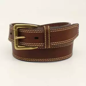 A1037002 Ariat Hombre 1 1/2 Pulgada Logotipo Concho Doble Puntada Marrón NUEVO - Imagen 1 de 1