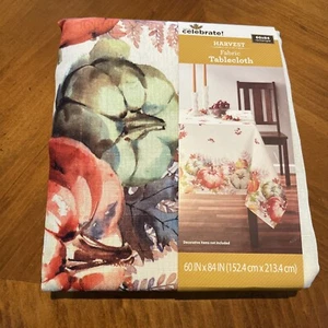 Way To Celebrate Harvest  100% Polyester Tablecloth Thanksgiving fall 60x84 Rect - Picture 1 of 4