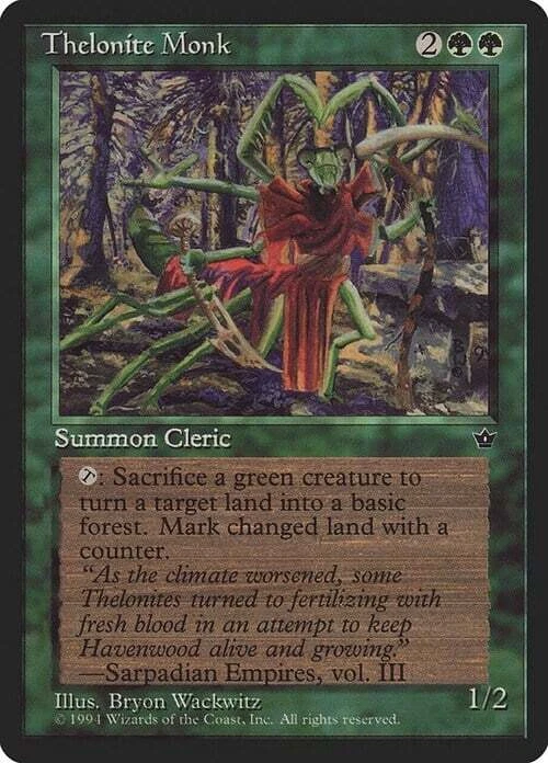 Magic The Gathering MTG THELONITE MONK Fallen Empires NM Near Mint - Image 1 of 1
