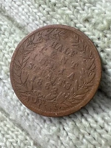 Straits Settlements East India Company Half Cent 1862 Rare Victoria Coin - Picture 1 of 2