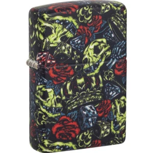 ZIPPO 540 SKULL CROWN DESIGN Lighter GLOW IN THE DARK GREEN 49696 New ROSES - Picture 1 of 3