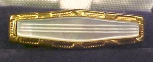 Mens Tie Clasp Gold Filled Mother of Pearl Great Condition - Picture 1 of 3