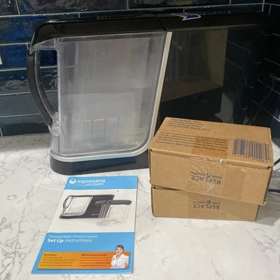 Aquasana powered water purification machine AQ PWFS-Pitcher-Black ++Filters EUC - Image 1 of 4