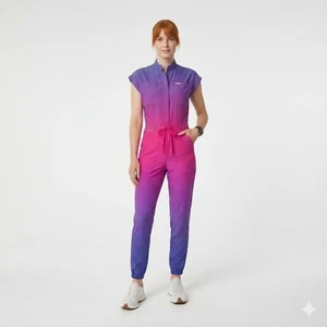 Figs Rafaela Ombré Pink and Purple Scrub Jumpsuit XXL Scurbs - Picture 1 of 3