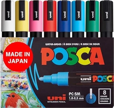Juego de marcadores de pintura POSCA de 8 colores, PC-5M estilos surtidos medianos  Foto 1 de 4