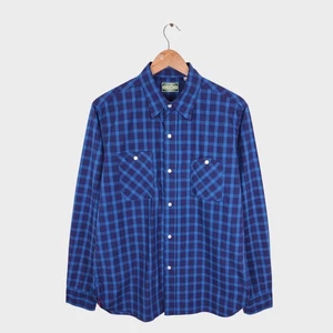 Camisa de Trabajo SUGAR CANE Para Hombre Hecha en EE. UU. Japón Azul a Cuadros - Talla L - Imagen 1 de 6