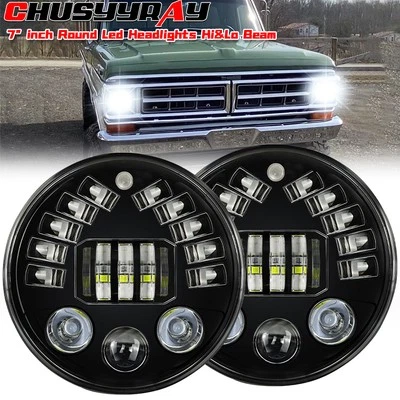 Пара светодиодных фар дальнего/ближнего света S+ 7 дюймов подходит для Ford F100 1953 1954 1955 1956 1957 - Изображение 1 из 4