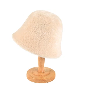 Sombrero de cubo de pescador de invierno estilo simple sombrero de viaje al aire libre mujeres color suave - Imagen 1 de 14