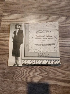 VINTAGE 1937 WONDER ART NEEDLEWORK CATALOG EMBROIDERY CROCHET KRESGE - Zdjęcie 1 z 5