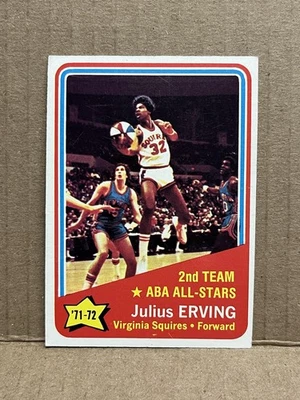 1972-73 Topps #255... Julius Erving... ¡Tarjeta All-Star de novato!...En muy buen estado/excelente (arañazos/arrugas) Foto 1 de 2