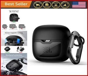 Magnetic Shockproof Case for JBL Tune Flex Earbuds w/ Lid Lock & Carabiner - Picture 1 of 8