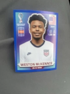 Panini FIFA World Cup Qatar 2022 Stickers WESTON MCKENNIE - BLUE Border Parallel - Picture 1 of 2