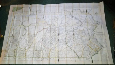 Mapa de Pensilvania 1792 - Raro Plegado Gigante Color 1894 Impresión 64,75x48,25" Foto 1 de 4