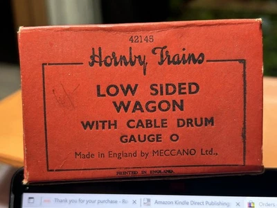 Hornby O Gauge Low Sided Wagon Cable Drum NMint in Gd Box all original 42145 - Image 1 of 4