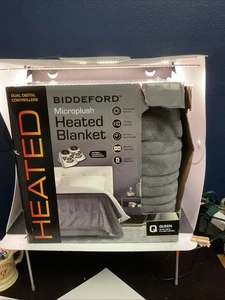 Biddeford Sleepwell microplush queen-size heated blanket with dual controls - Picture 1 of 10
