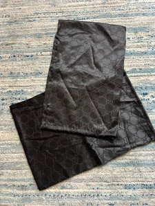 Gucci GG Logo Satin Dust Bags, Drawstring, Dark Brown 10 X 15 inches - Picture 1 of 4