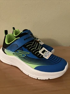 Zapatillas deportivas Skechers para jóvenes y niños talla 2Y azul-lima ligeras para correr - Imagen 1 de 6