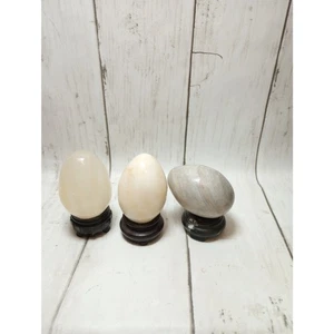 Vintage Onyx Handcrafted Egg Mexico Set of 3 (b5) - Picture 1 of 8