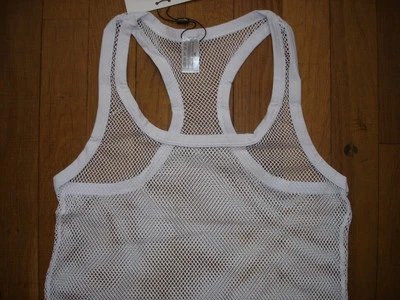 Canotta Bianco Taglia L a Rete Trasparente Sheer Sexy Ref M10 - Imagem 1 de 4