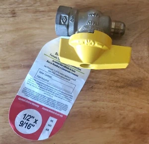 Messing Gas Kugelhahn 1/2 × 9/16 Innengewinde Bördelanschluss - Bild 1 von 5