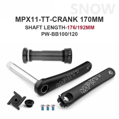 170MM Crank Arm Fat Snow Bicycle e-bike 176mm 192mm Axis with Bottom Bracket  - Image 1 of 4
