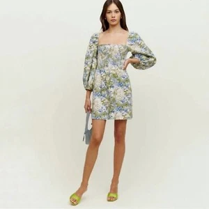 Reformation Greyson Leinen Minikleid in grün Hillside Floral Größe XL - Bild 1 von 10