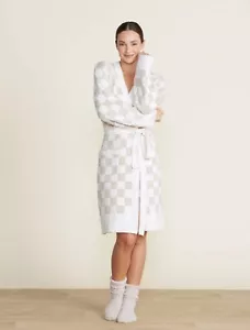 Barefoot Dreams CozyChic Cotton Checkered Robe NWT Size Small - Picture 1 of 5